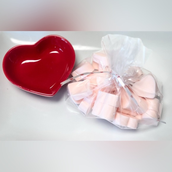 Hand Crafted Other - Handcrafted Mini Heart Shaped Soaps & Red Porcelain Dish❤️